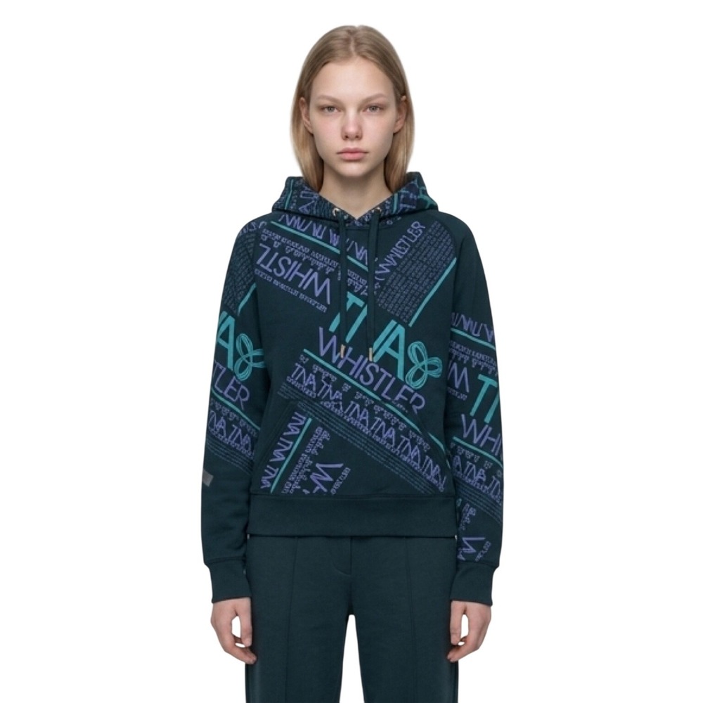 Tna Aritzia Whistler Graphic Hoodie Green Purple Logo Print Sweatshirt MWC18